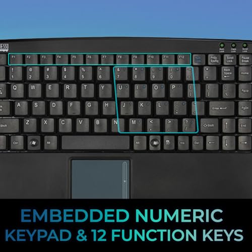 Mini-Clavier avec touchpad Adesso AKB-410UB périphérique de saisie compact USB - 3