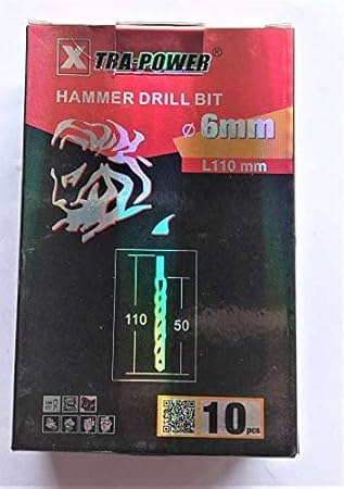 Xtra Power 6x110 mm Hammer dril bit Rotary Bit Set (10 Bits)