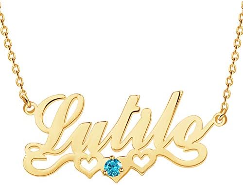 LisaKette Name Necklace Personalised, Custom Necklace, Gold/Rose/Silver Necklace, Initial Necklace, Engraved Necklace, Customized Gifts, Christmas Presents, Gifts for Women Men