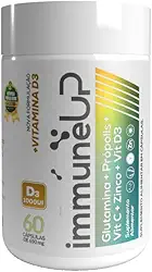 ImmuneUp Glutamina + Própolis + VIT C + Zinco + VIT D3 | Super Complexo com Própolis Verde | Poderoso Antioxidante (60)