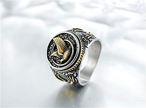 PAURO Men's Stainless Steel Vintage Peace Dove Religious Hands Ring Punk Band Size 11