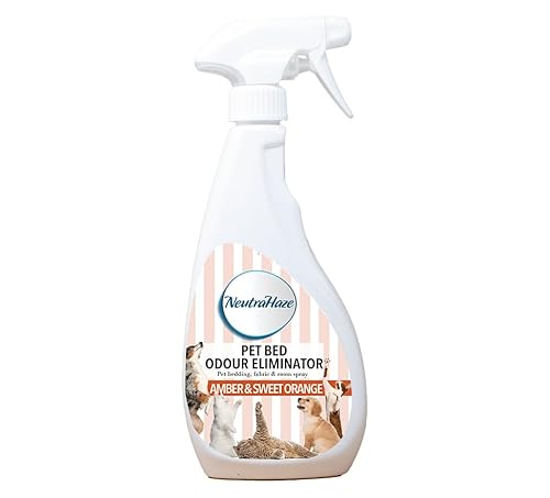 NeutraHaze Pet Bed Odour Eliminator Spray 500ml Neutralise Odours Caused By Urine, Faeces, Vomit, And Other Pet Messes (1 x 500ml, Amber & Orange)
