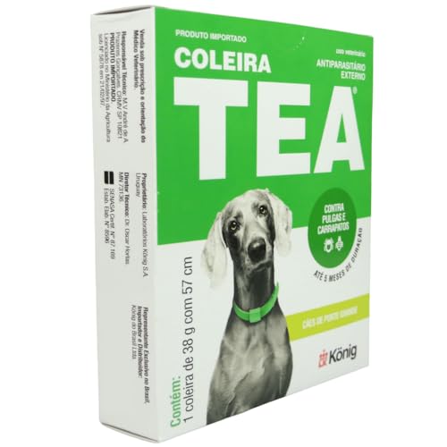 Coleira Contra Pulgas e Carrapatos TEA 327 Cães Grandes König 38g c/ 57cm