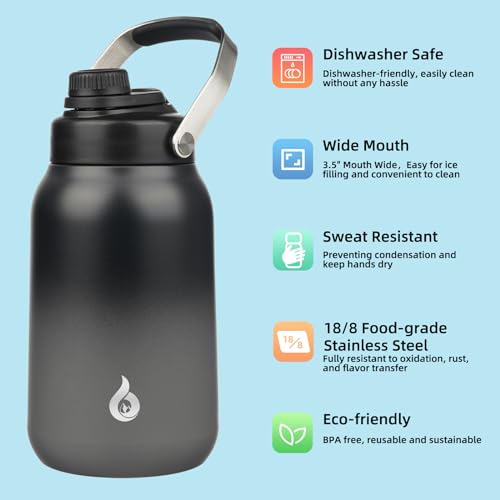 BJPKPK 64oz Insulated Water Bottle, Half Gallon Stainless Steel Water Jug by BJPKPK - Used condition - Image 2