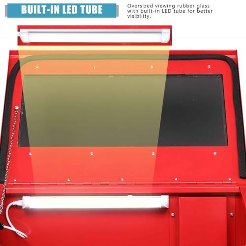 MOTORHOT 30 Gallon Bench Top Air Sandblasting Cabinet Sandblaster Abrasive Blast Large Cabinet with Gun and 4 x Nozzles Air Compressor Delivery 60-125PSI/6-25CFM - Thumbnail 4