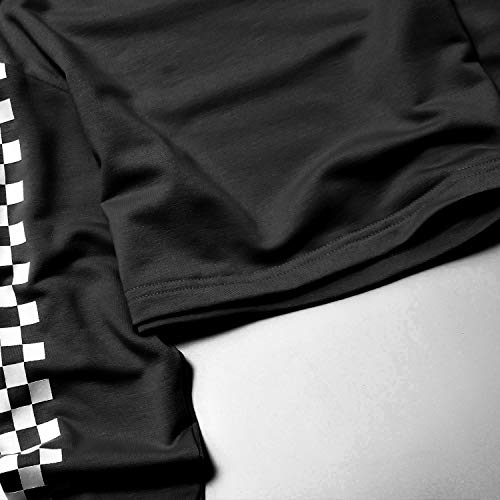 Image of Kids Girls Leather Plaid Long Sleeve Crop Top Hoddie Cropped Sweatershirts