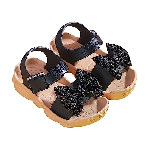 Sandals for Toddler Kids Soild Bowknot Princress Shoes Soft Sole Non Slip First Prewalker Beach Shoes Sandals