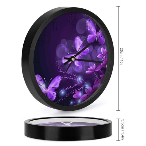 Horloge murale numérique violette à piles de 25,4 cm facile à lire - 3