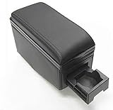 Weiche schwarze Lederoberfläche, stabile Konstruktion. Verstellbare Höhe und Breite des Bodens. Montage erfolgt direkt auf Mittelkonsole/Tunnel