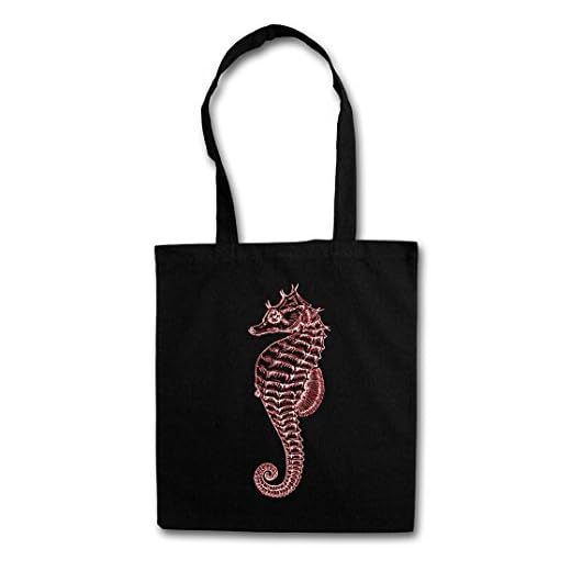 SEA häst återanvändbar hipster shopping bomull väska – sjöhäst tatuering nautisk sjöman slash seglare kapitän matrose ankare ankare gammalschool rockabilly psychobilly