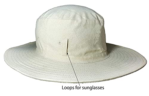 Cotton Canvas Cricket Panama Hat Extra Wide Brim Cricket Hat For Men Women (Size S) White #TOP1