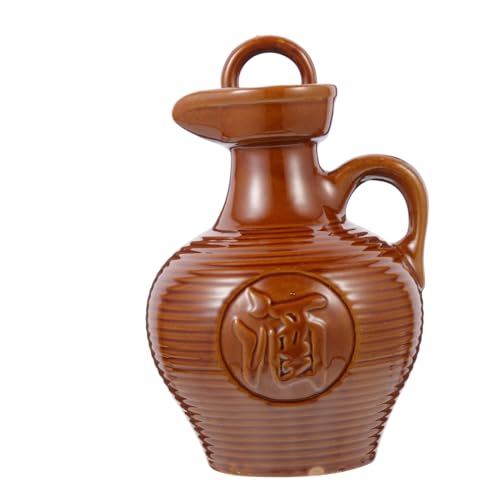 LABRIMP Cruche à Vin En Céramique 500 Ml Vintage Pot à Vin En Terre Cuite Capacité Moyenne Matériau Solide Usage Domestique Intemporel