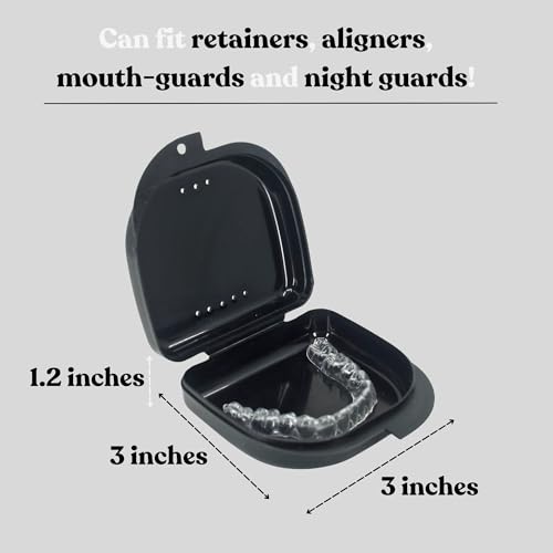 Genco Dental Retainer Case with Vent Holes - Orthodontic container for holding retainers, aligner, night-guard/mouth-guard. Small and Durable retainer case