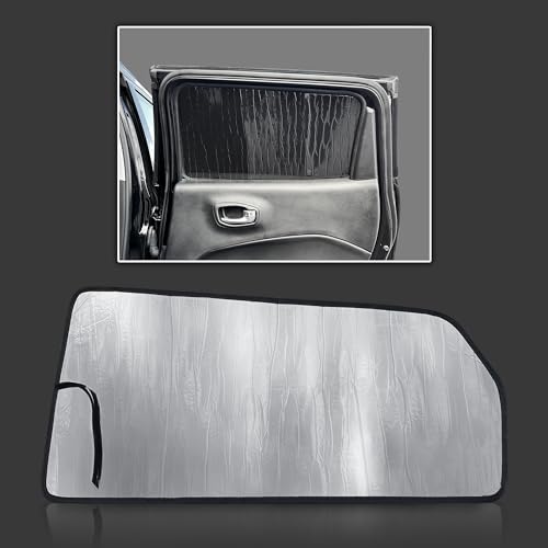 Custom Fit Rear Side 2nd Row Windows (2pcs) Sun Shade for 2017 2018 2019 2020 2021 2022 2023 2024 2025 Jeep Compass SUV, Insulated Sunshade Privacy Accessories Blockout UV Reflector Protection