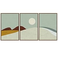 SIGNWIN 3 Piece Framed Canvas Wall Art Nordic Style Abstract Mountain Canvas Prints Home Artwork Decoration for Living Room,Bedroom - 16