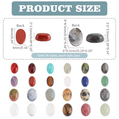 Cabujones de piedras preciosas naturales ovaladas para engaste y diseño de joyería 2