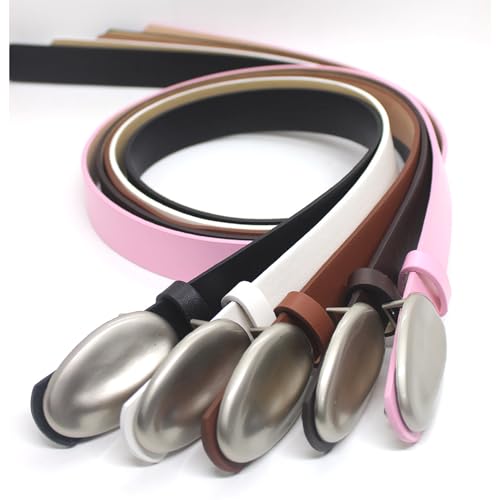 Womens Jeans Dress Simple Solid Color Waist Belt PU Faux Leather Belt With Oval Shape Metal Buckle Adjustable Waistband3