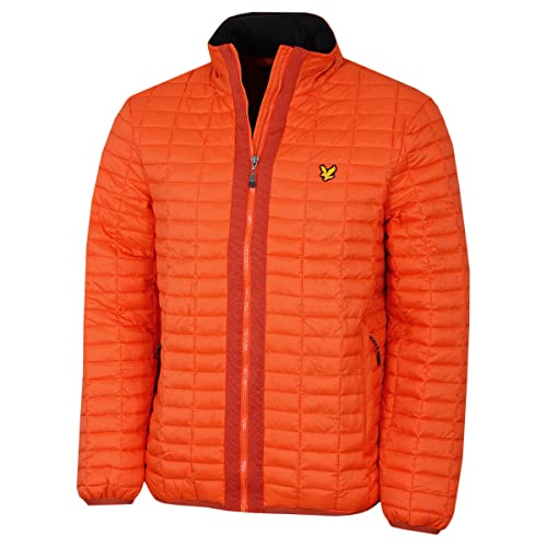 Lyle & Scott Mens Block Quilted Jacket Burnt Sienna XL