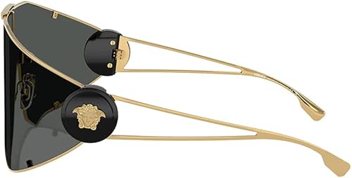 Miniatura 3 de Versace VE 2268 100287 - Gafas de sol con escudo de metal dorado, lentes grises