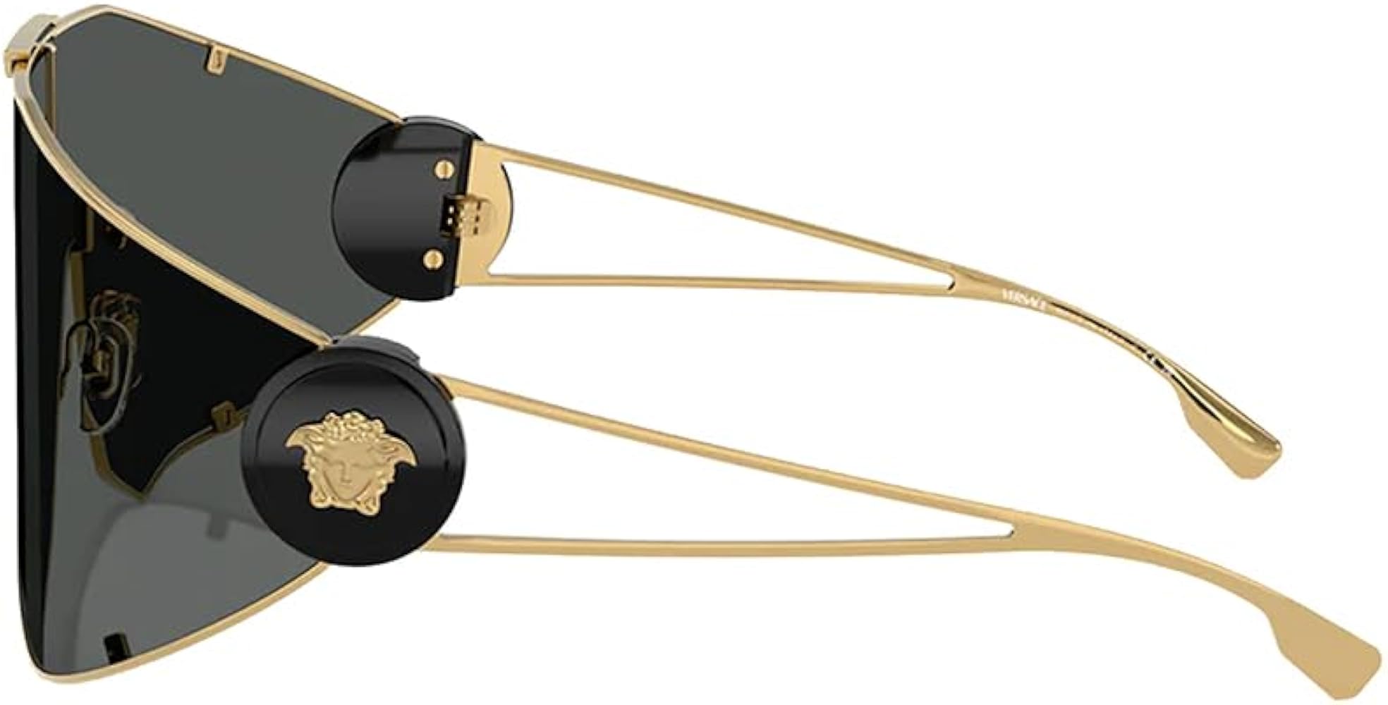 Amazon.com: Versace VE 2268 100287 Gold Metal Shield Sunglasses