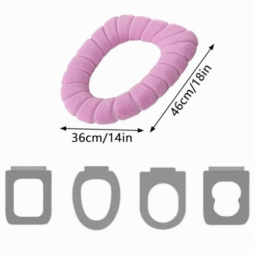 Miniatura 4 de 4 Piezas Funda De Asiento Lavable Para Inodoro Tapa De Inodoro Almohadillas Fundas De Asiento De Inodoro Cálidas Elástica Cojín De Asiento De Inodoro Acolchado Para Baño, Suaves Y Cálidas