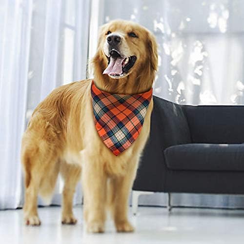 SLSON 8 Pack Dog Bandanas, Washable Dog Bandana Triangle Bibs Plaid Printing Tieable Dog Kerchief Set Scarf Accessories for Small to Large Dogs Cats Pets