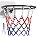 KDAMGOQE Basketball Rim Replacement, 14 Inch Basketball Rim with All Weather Net, Foldable Basketball Hoop Replacement Rim, Basketball Hoop with Sticker for Wall Door Mounted,Basketball Rim