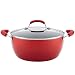 Rachael Ray 17660 Brights Nonstick Dish/Casserole Pan with Lid, 5.5 Quart, Red Gradient