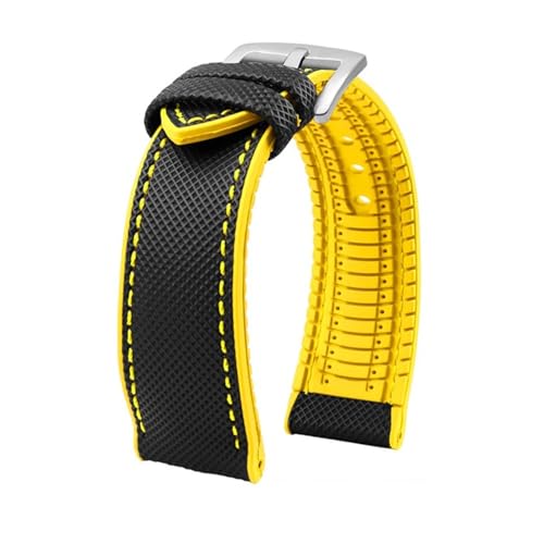 Bracelet de montre en caoutchouc jaune étanche pour remplacer votre bracelet