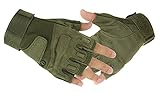 Eforcase Outdoor Sports Military Half-finger Fingerless Tactical Airsoft Hunting Riding Cycling Gloves Black Green Camel Available (Army Green, Size M)