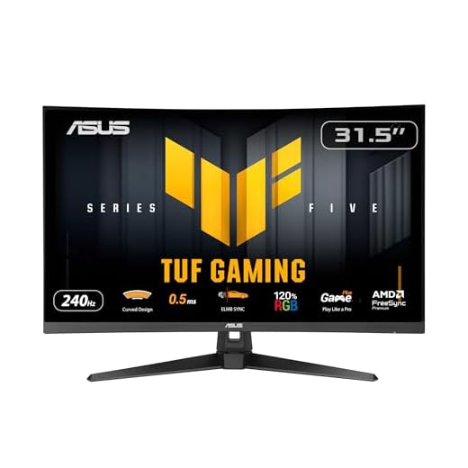 ASUS TUF Gaming Series 5 32” 1080P Curved Monitor (VG32VQM5AZ) - Full HD, 1500R, 240Hz, 0.5ms, Extreme Low Motion Blur Sync, FreeSync Premium, 120% sRGB, DisplayWidget, 3 yr Warranty