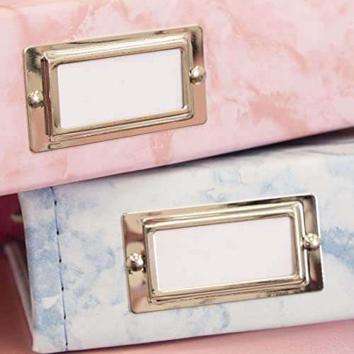 Image of Craftelier - Set of 4 Basic Metallic Label Holders for Decorating Your Scrapbooking Projects and Labeling Albums, Planners, Notebooks or Organizing Boxes - Size 7 x 2 cm - Rose Gold Color