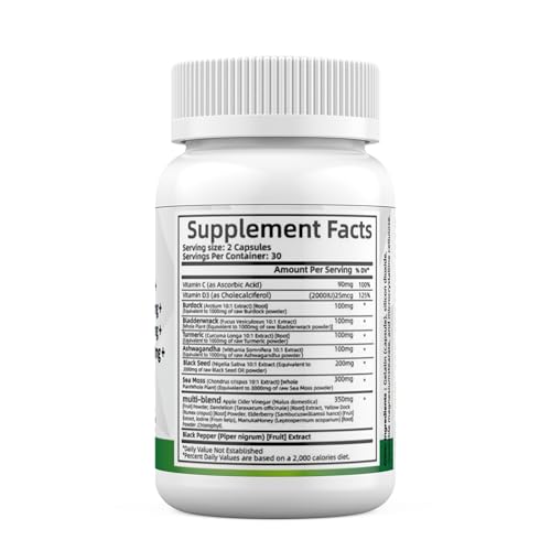 Orelo Super Sea Moss Blend – 3000mg with Bladderwrack, Burdock & Adaptogens (60 ct) — view 2