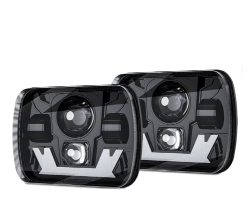 Phares Led Carré 5X7 pour Jeep YJ pour rouler de nuit en toute sécurité