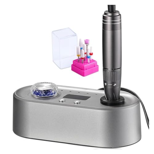 Torno Para Uñas, Taladro eléctrico for uñas de 40000 RPM, lima de uñas eléctrica con pantalla LCD de velocidad, taladro Efile for manicura y pedicura for uñas acrílicas para Principiantes Tecnología d