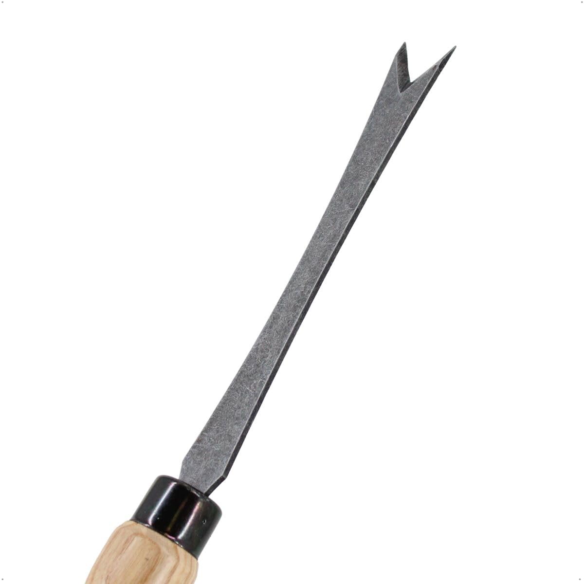 D&O - Unkrautstecher geschmiedeter Borstahl - V-Form Distelstecher 65 cm