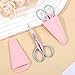 2 Pcs Cosmetic Scissors, Facial Beauty Grooming Scissors for Women, Pink Straight Tip Eyelash Makeup Scissor for Men, Women, Face Hair, Eyebrows, Beard, Nose, Moustache, Nail Scissor