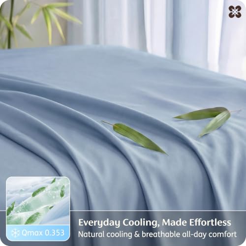 Image of Bedsure PureWoven 100% Rayon Derived from Bamboo, King Size Sheets Set