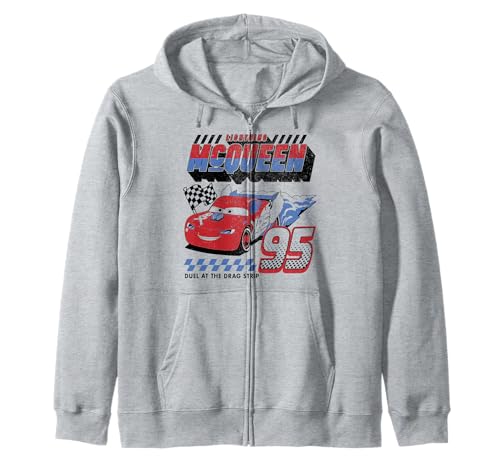 Sweat Cars Lightning McQueen Disney Pixar à capuche zippé style Americana pour enfant