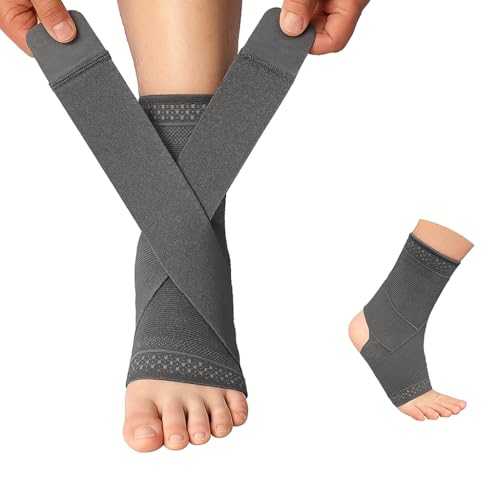 Dr Helix Ankle Binder Grey for Pain Relief | Compression Ankle Wrap Designed to Improve Balance, Reduce Fatigue and Support Everyday Movement (Size – L, Grey)