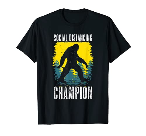 Campeón de distanciamiento social Bigfoot Unicorn Quarantine Camiseta