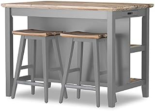Florence dove grey breakfast bar with chopping board, tray and 2 shelves. Quality kitchen furniture