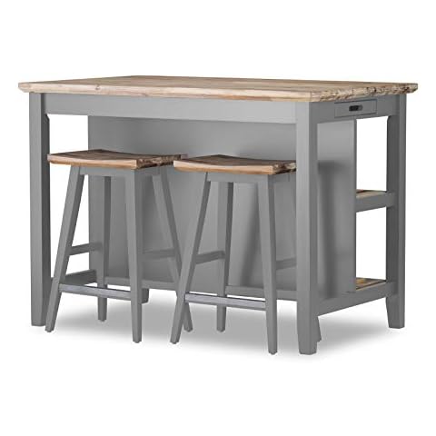 Florence dove grey breakfast bar with chopping board, tray and 2 shelves. Quality kitchen furniture Cover