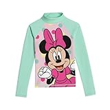 United Labels Disney Minnie Mouse Schwimmshirt UV Schutz 30 für Mädchen, Grün Rosa, 98/104, Badeshirt Langarm, Bademode Kinder, Badebekleidung