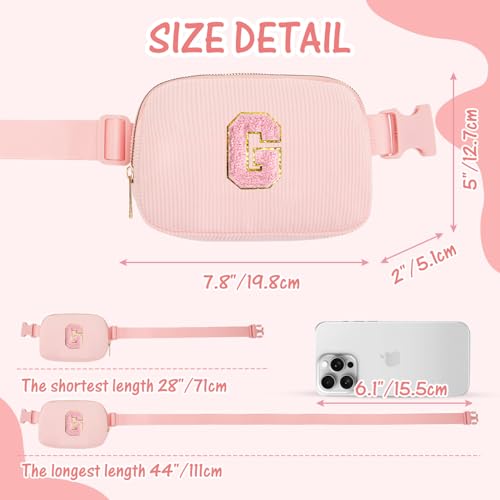 Image of Gitus Gifts for 10-16 Year Old Girls: Christmas Gifts for Teen Girls & Women - Fanny Pack with Initial Letter Patch Belt Bag Crossbody Bag - Trendy Stuff (Light Pink-G)