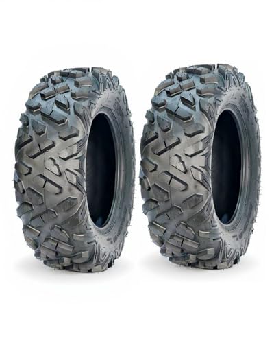 Set of 2 24x8-12 6PR ATV UTV Tires - All Terrain Tubeless Off-Road Tires, Heavy Duty Puncture Resistant for Trail, Sand, Mud, Rock & Street Riding