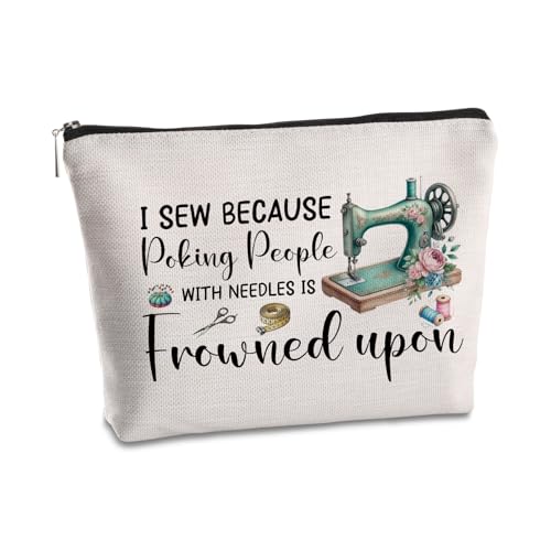 SYIJIMSJKT Sewing Gifts Makeup Bag for Sewing Lovers Quilting Gifts