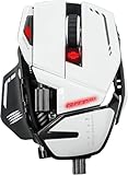 MADCATZ RAT 8+ Souris Gamer Filaire USB - Souris Ergonomique 11 Boutons Programmables - Capteur Optique Pixart3389 16000 DPI - Repose Poignet Réglable - Blanche