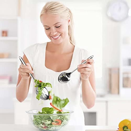 Sunallwell Cooking Utensils Set Heat Resistant Kitchen Stainless Steel Cooking Spoons Spatula Non-Stick Cooking Tools Includes Ladle Slotted Turner Skimmer Slotted Spoon Solid Spoon