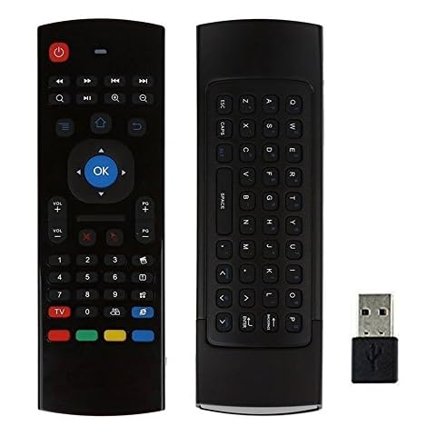 MX3 Air Mouse Remote with Keyboard AMGUR 2.4G Mini Wireless Keyboard Air Mouse Combos IR Learning Remote Control for Android TV Box Raspberry Pi, Mini PC, Google Smart TV Remote Mouse Cover